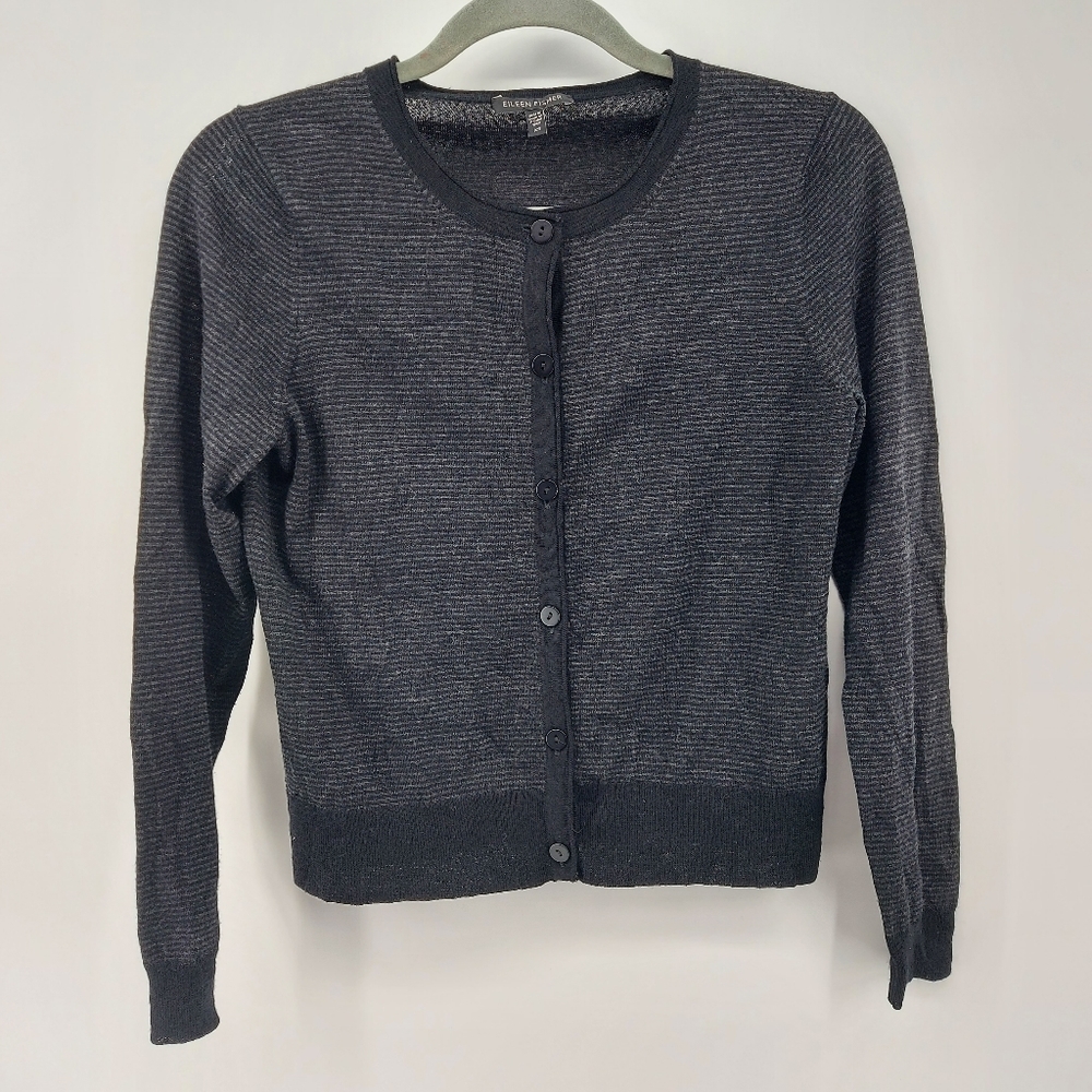 Eileen Fisher Merino Wool Striped cardigan